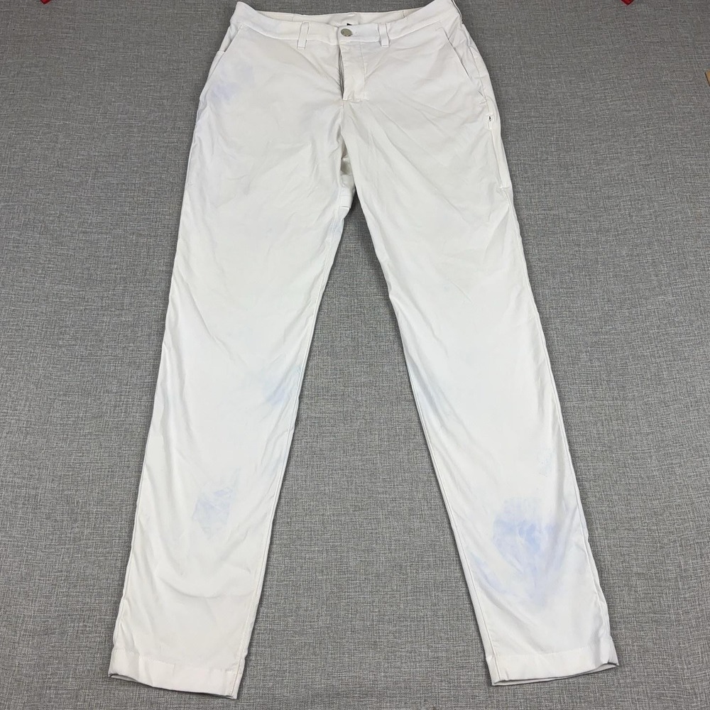 Lululemon Pants Mens 30x32 White Microfiber Chino Stretch Flat Front Casual